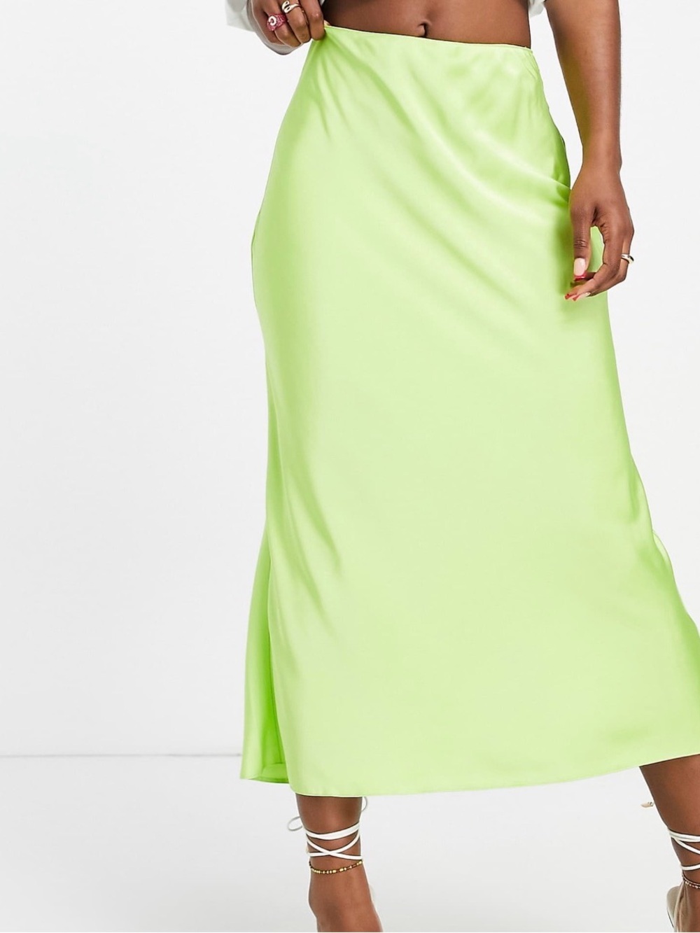 ASOS hourglass Satin Bias Midi slip Skirt